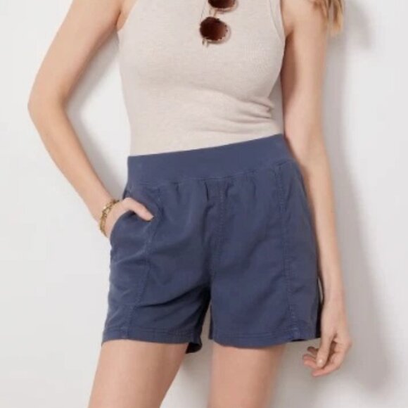Faherty Arlie Day Short Women’s L Blue‎ Organic Cotton Linen SZ S NWT